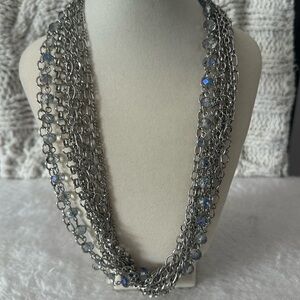Stunning  Silver Multi-Layer Necklace